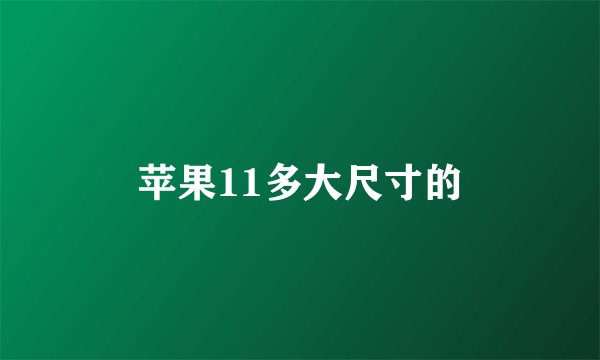 苹果11多大尺寸的