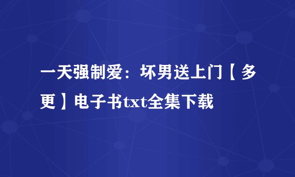 一天强制爱:坏男送上门【多更】电子书txt全集下载