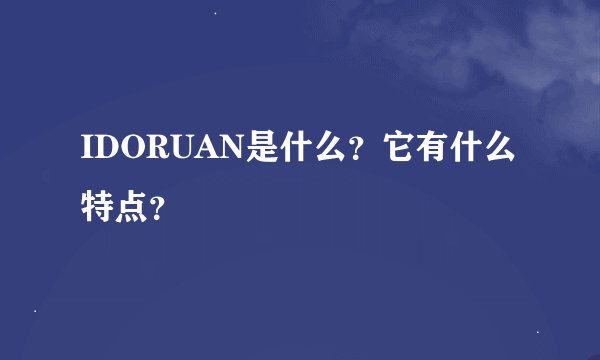 IDORUAN是什么？它有什么特点？