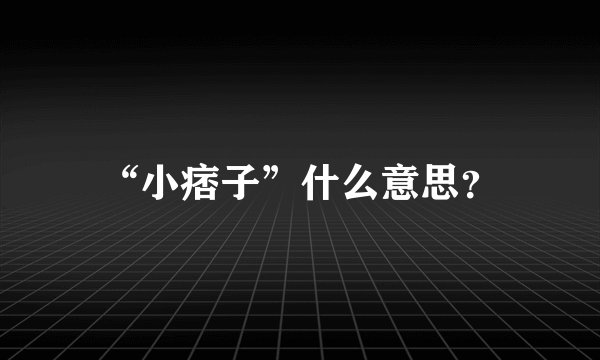 “小痞子”什么意思？
