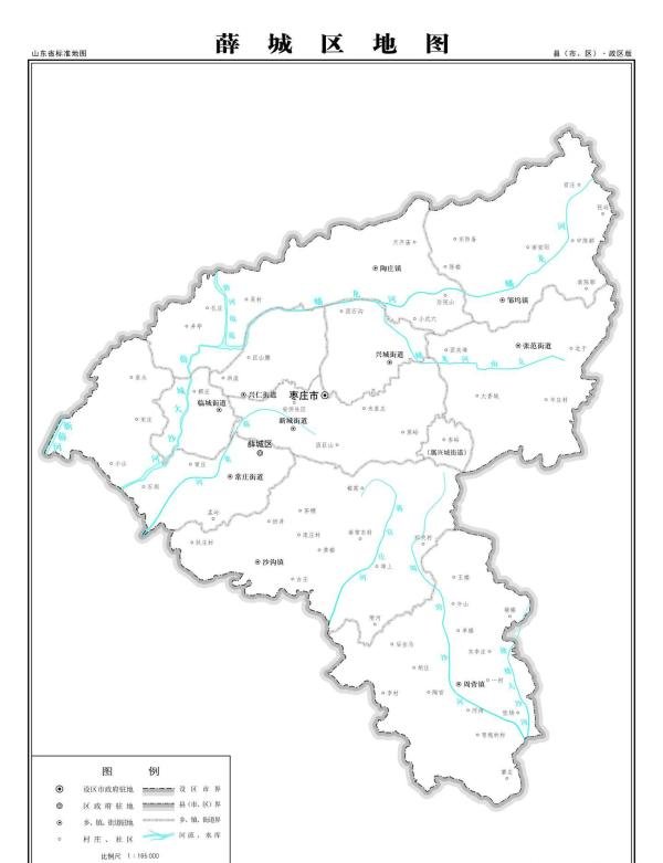 枣庄市薛城区地图