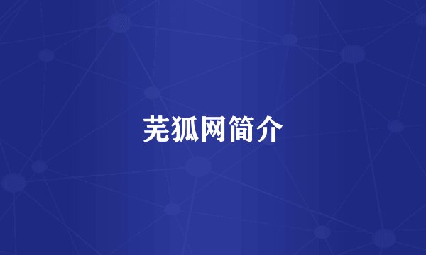 芜狐网简介