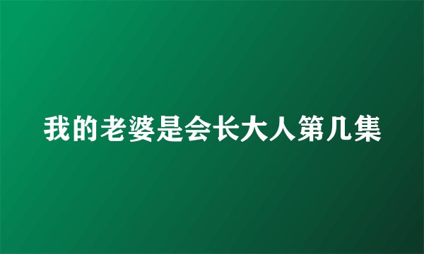 我的老婆是会长大人第几集