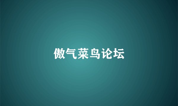 傲气菜鸟论坛