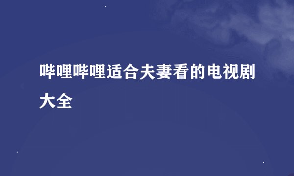 哔哩哔哩适合夫妻看的电视剧大全