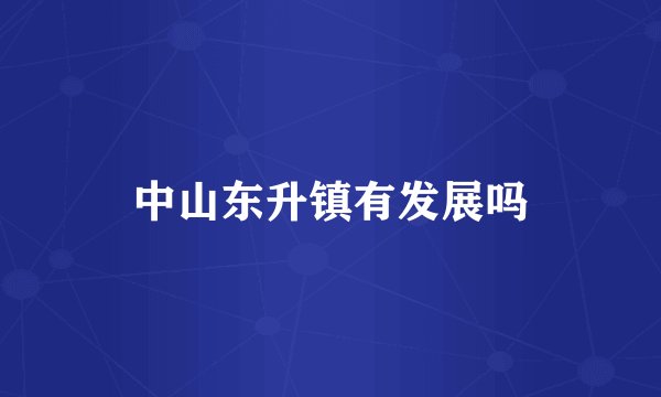 中山东升镇有发展吗