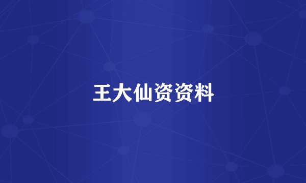 王大仙资资料