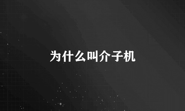 为什么叫介子机