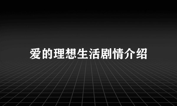 爱的理想生活剧情介绍