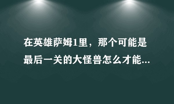 在英雄萨姆1里，那个可能是最后一关的大怪兽怎么才能打过去，怎么打它都有血呀，有高手指点一下咯