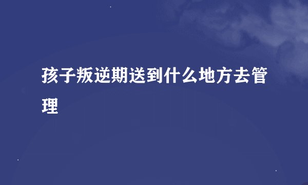 孩子叛逆期送到什么地方去管理