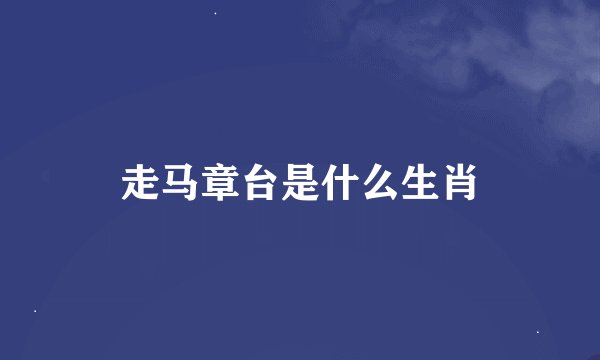 走马章台是什么生肖