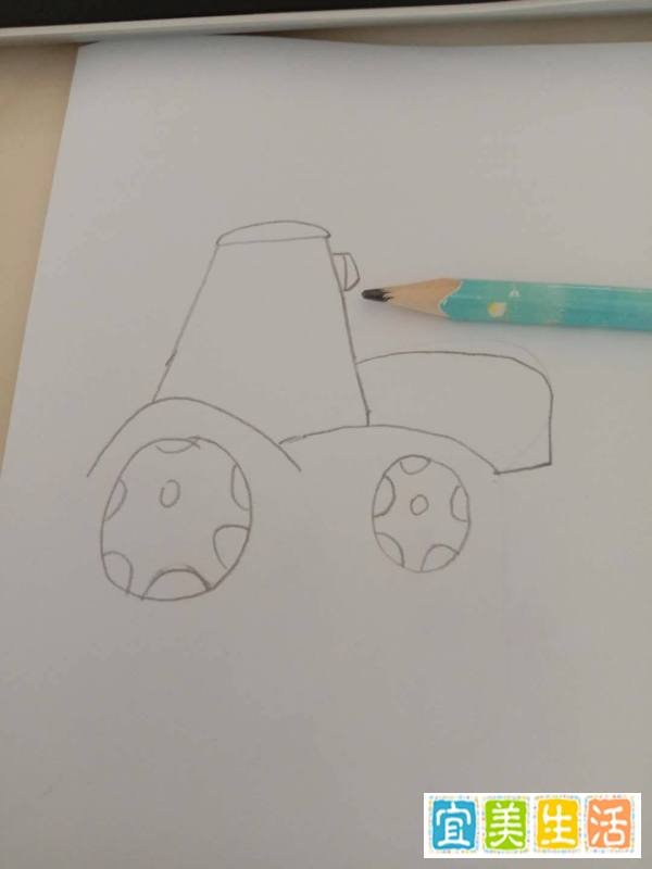 简笔画 如何画拖拉机