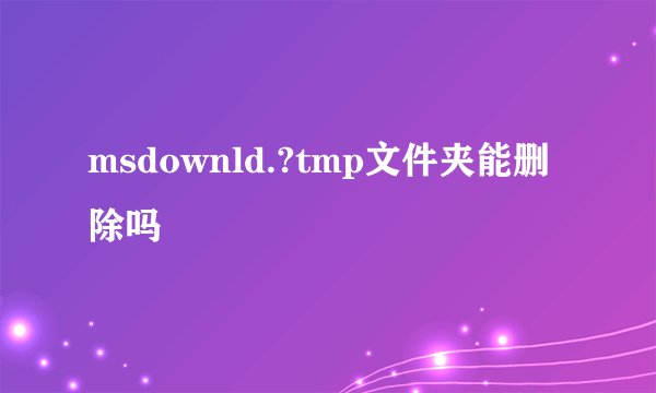 msdownld.?tmp文件夹能删除吗