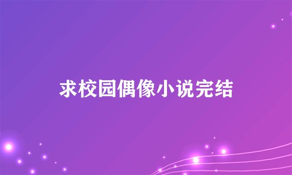 求校园偶像小说完结