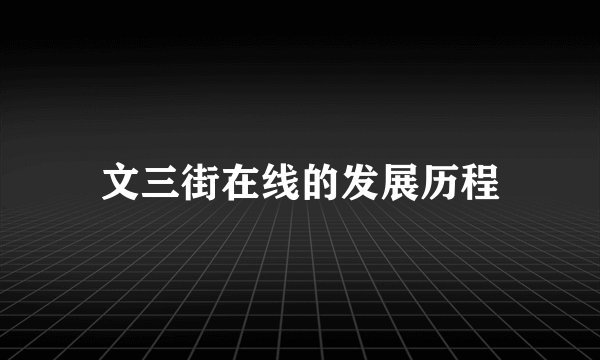 文三街在线的发展历程