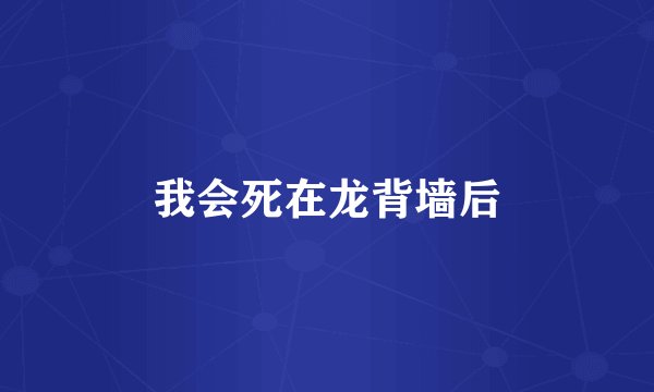 我会死在龙背墙后