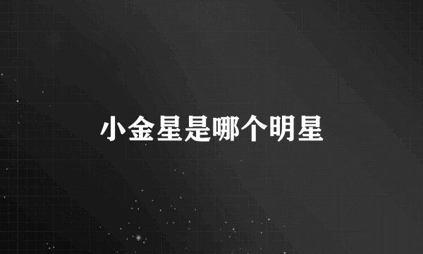 小金星是哪个明星