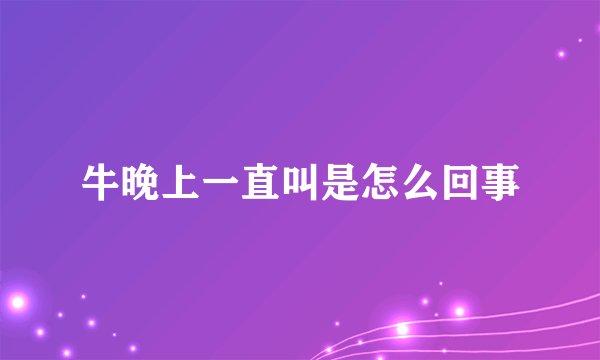 牛晚上一直叫是怎么回事