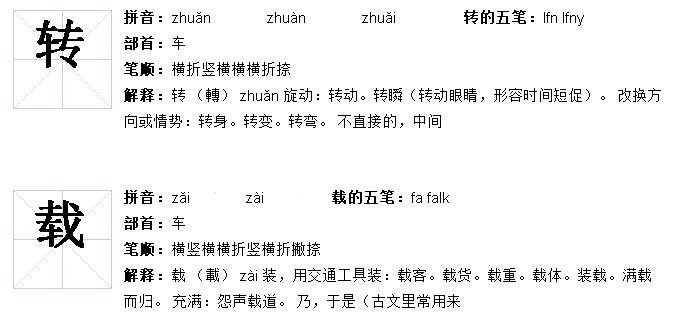 转载的读音是什么
