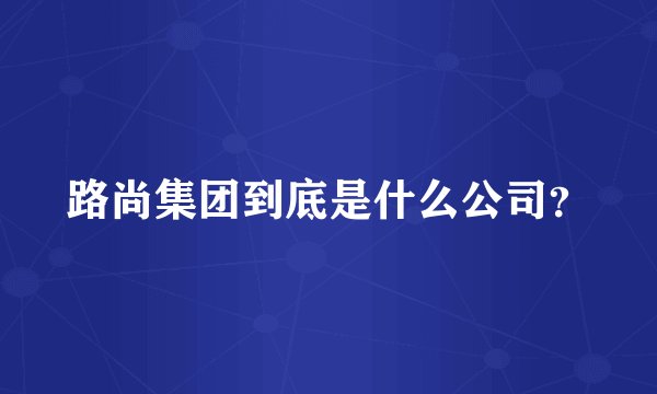 路尚集团到底是什么公司？