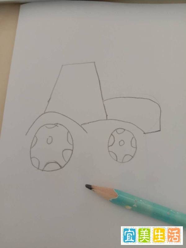 简笔画 如何画拖拉机