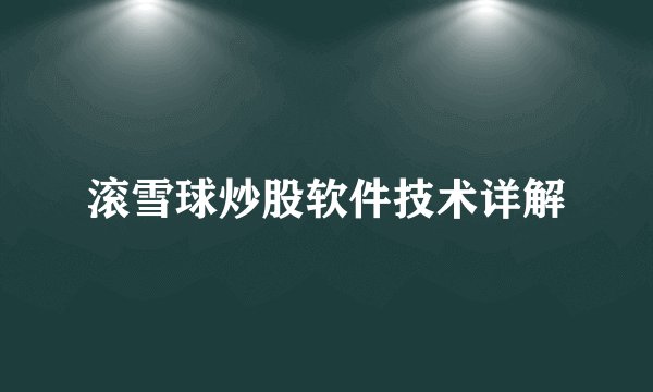 滚雪球炒股软件技术详解