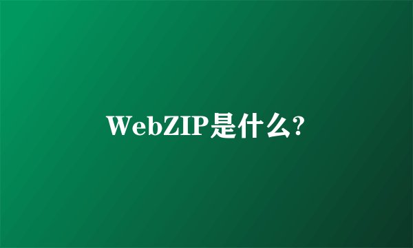 WebZIP是什么?