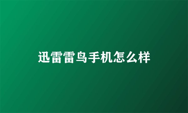 迅雷雷鸟手机怎么样