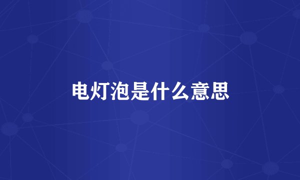 电灯泡是什么意思