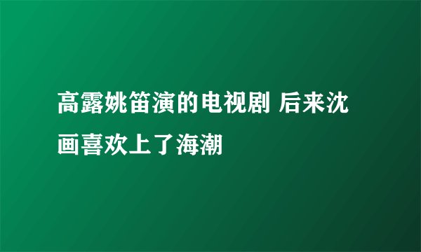 高露姚笛演的电视剧 后来沈画喜欢上了海潮