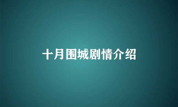 十月围城剧情介绍