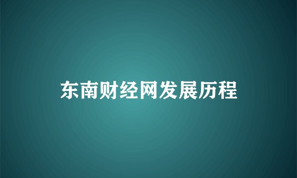 东南财经网发展历程
