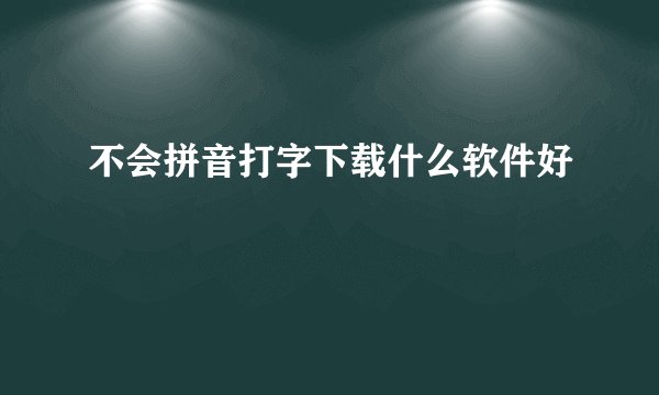 不会拼音打字下载什么软件好