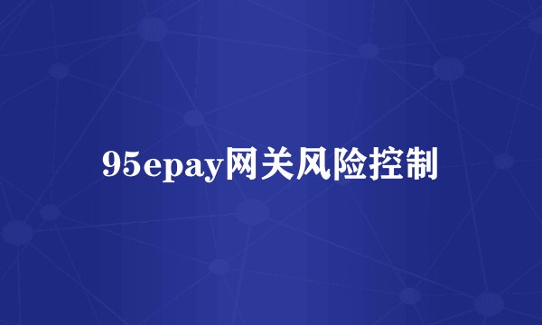 95epay网关风险控制