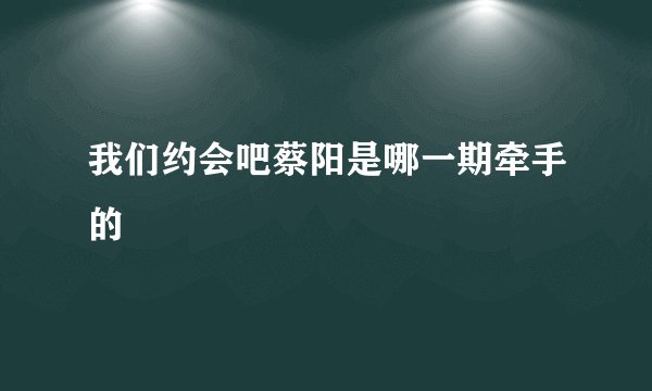 我们约会吧蔡阳是哪一期牵手的