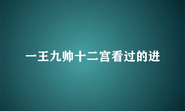 一王九帅十二宫看过的进