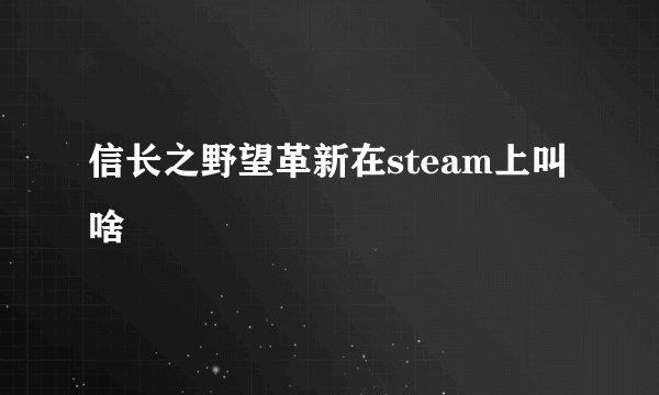 信长之野望革新在steam上叫啥