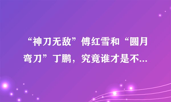 “神刀无敌”傅红雪和“圆月弯刀”丁鹏，究竟谁才是不败的刀神呢？