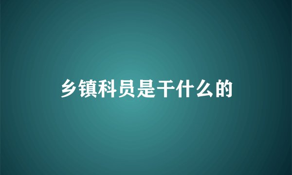 乡镇科员是干什么的