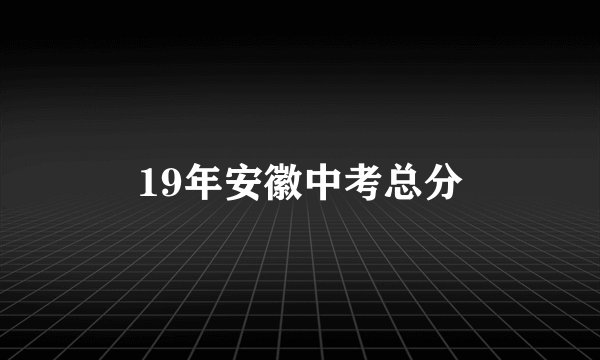 19年安徽中考总分