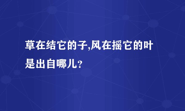 草在结它的子,风在摇它的叶 是出自哪儿？
