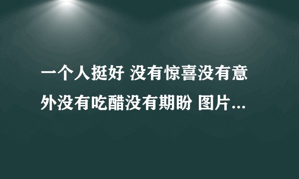 一个人挺好 没有惊喜没有意外没有吃醋没有期盼 图片 背景图 壁纸 原图 高清 抖音热门 朋友圈封面