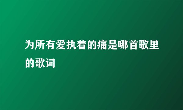 为所有爱执着的痛是哪首歌里的歌词