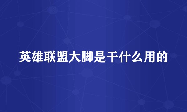 英雄联盟大脚是干什么用的