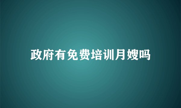 政府有免费培训月嫂吗