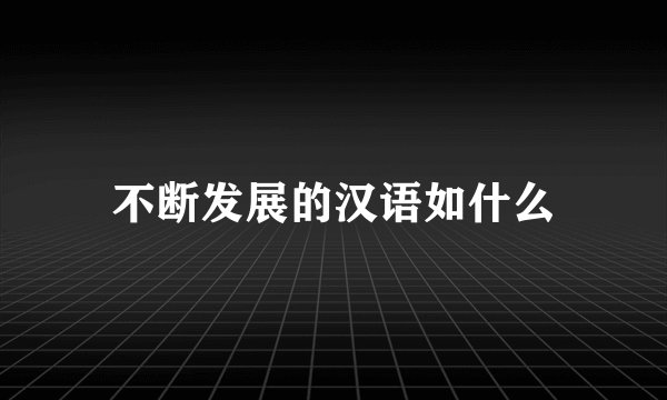不断发展的汉语如什么