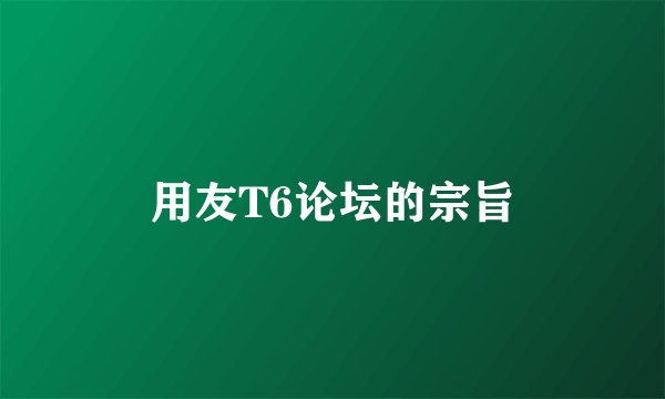 用友T6论坛的宗旨