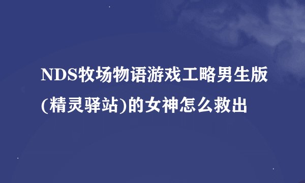NDS牧场物语游戏工略男生版(精灵驿站)的女神怎么救出