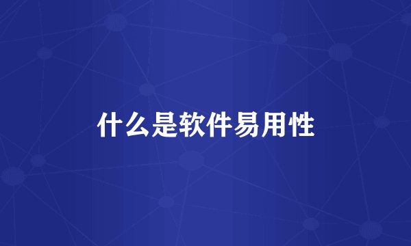 什么是软件易用性